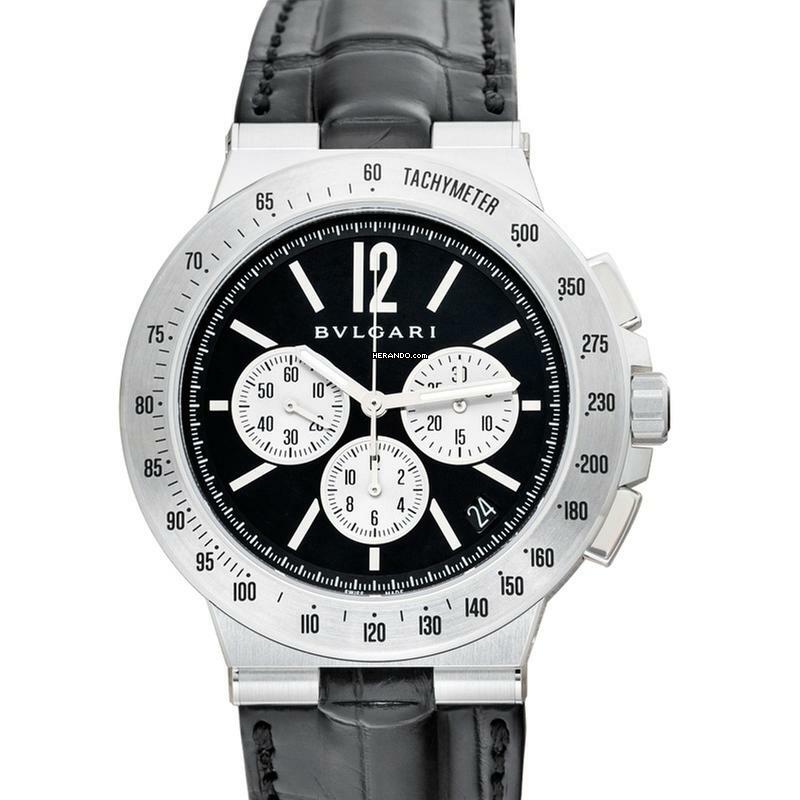 Bulgari Diagono 102588 - Diagono Automatic Black Dial Stainless Steel Men's Watch </h1>