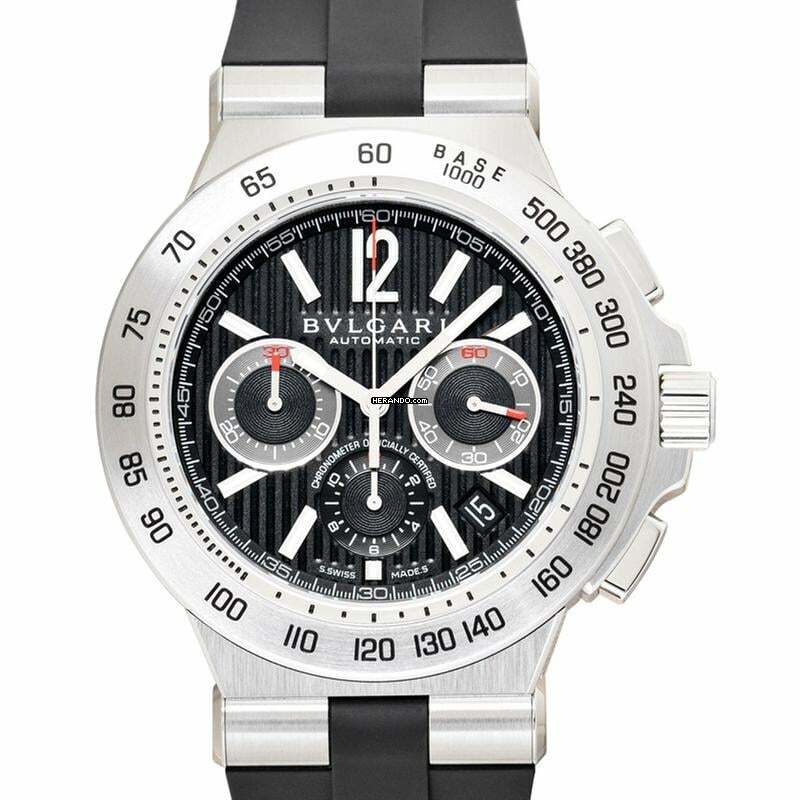 Bulgari Diagono 102228 - Diagono Automatic Black Dial Stainless Steel Men's Watch </h1>