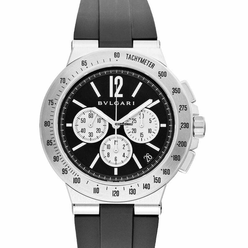 Bulgari Diagono 102763 - Diagono Automatic Black Dial Stainless Steel Men's Watch </h1>