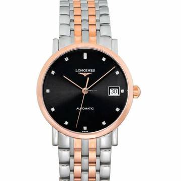  Longines Elegant L48095577 - The Longines Elegant Collection Automatic Black Dial Stainless Steel Ladies Wa </h1> 