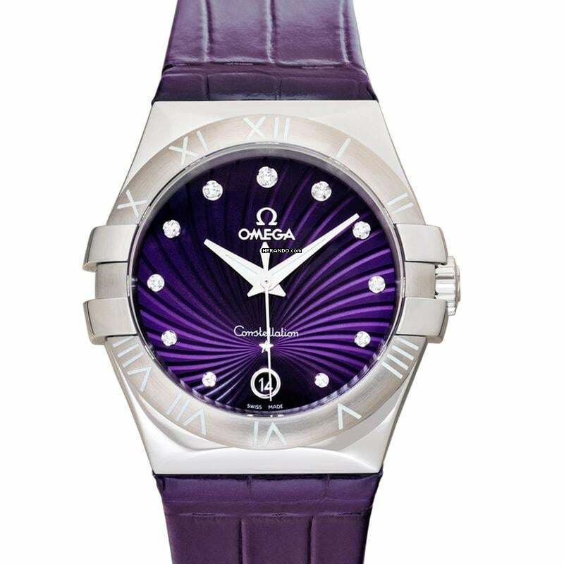 Omega Constellation Quartz 123.13.35.60.60.001 - Constellation Quartz Purple Dial Stainless Steel Ladies Watch </h1>
