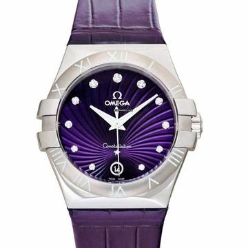  Omega Constellation Quartz 123.13.35.60.60.001 - Constellation Quartz Purple Dial Stainless Steel Ladies Watch </h1> 