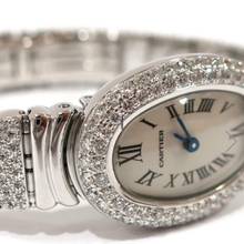 Thumbnail von Cartier Baignoire Mini 18K White Gold ~3.5TCW Diamond Watch </h1>