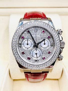 Rolex Daytona 18Kt. Whitegold Ruby&Diamond ORIGINAL SETTING very rare piece 