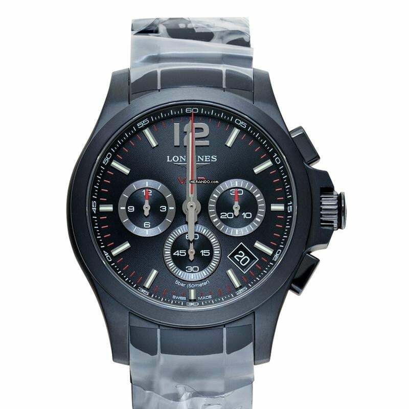 Longines Conquest L37172566 - Longines Conquest Quartz Black Dial Stainless Steel Men's Watch </h1>
