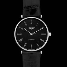 Thumbnail von Longines Elegant L49184512 - The Longines Elegant Collection Automatic Black Dial Stainless Steel Men's Wat </h1>