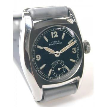  Huber NAUTICA äußerst seltene Militär Zivil-Fliegerarmbanduhr von 1935 
