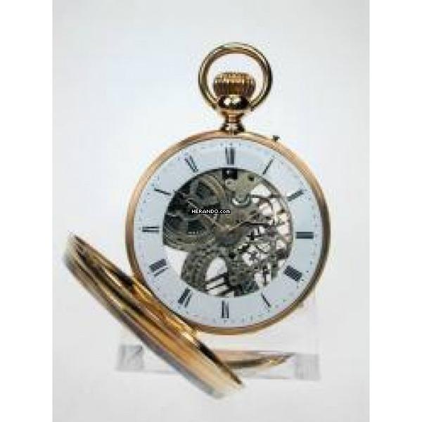Skelettierte offene Goldtaschenuhr von Mermod Freres