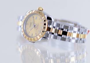 Thumbnail von Tudor Classic Date 28mm Lady Champagner Dial Stahl-Gold selten Neu ungetragen