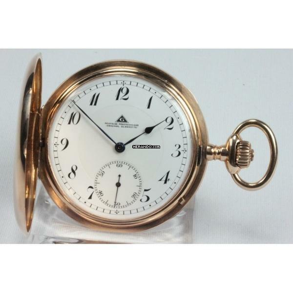 Glashütte Original Taschenuhr Deutsche Präzisionsuhr Gold Savonette von 1921