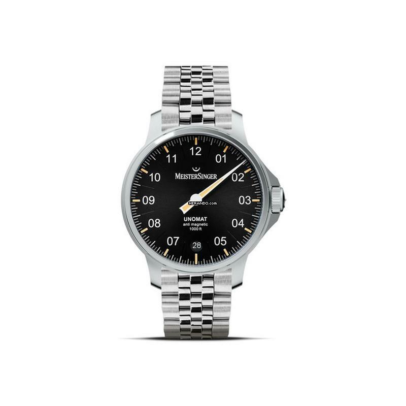 Meistersinger Unomat antimagnetische Einzeiger Herrenuhr Automatik UN902