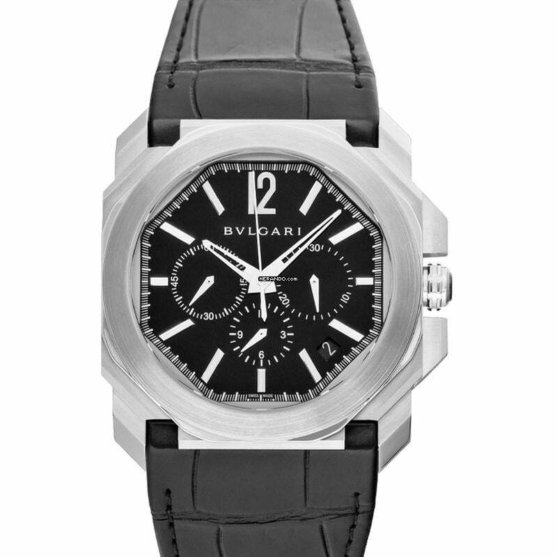 Bulgari Octo 102103 - Octo Automatic Black Dial Stainless Steel Men's Watch </h1>