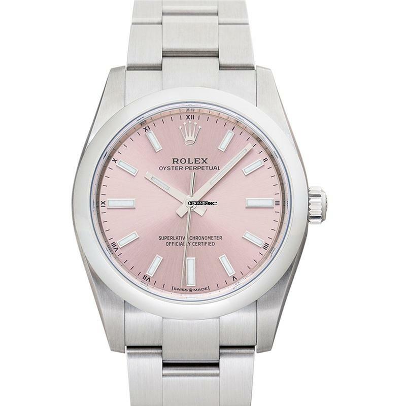Rolex Oyster Perpetual 34 124200-0004 - Oyster Perpetual Automatic Pink Dial Stainless Steel Ladies Watch </h1>