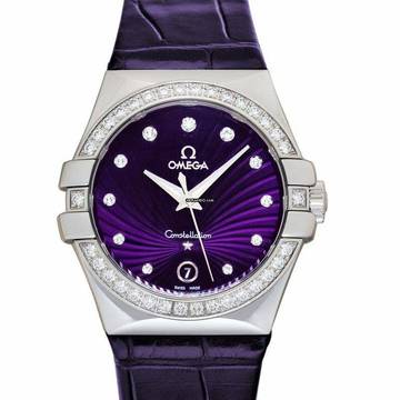  Omega Constellation Quartz 123.18.35.60.60.001 - Constellation Quartz Purple Dial Stainless Steel Ladies Watch </h1> 