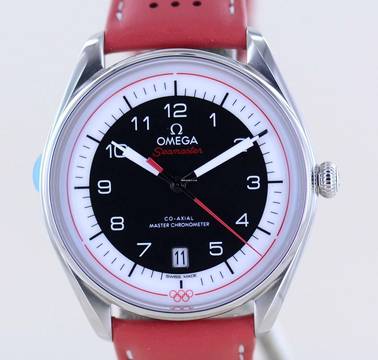  Omega Seamaster Olympischer Zeitnehmer 39.5mm Olympic Master Chronometer red NEU B+P 