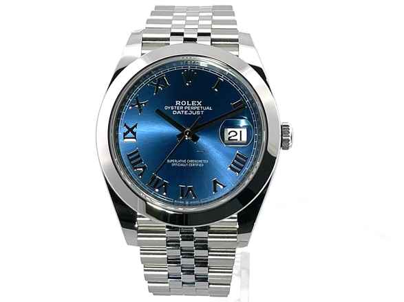  Rolex Datejust 41 Ref. 126300 Edelstahl Blau Röm Jubile-Band  