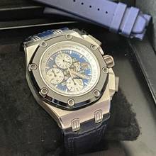 Thumbnail von Audemars Piguet Royal Oak Offshore Chronograph Barrichello II Ltd 150 pcs blue skeleton dial 2009 Platinum TOP </h1>