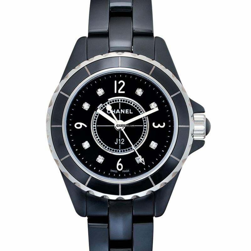 Chanel J12 H2569 - J12 Quartz Black Dial Ceramic Ladies Watch </h1>
