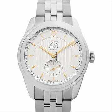  Tudor Glamour Double Date 57100-0002 - Glamour Automatic Silver Dial Stainless Steel Men's Watch </h1> 