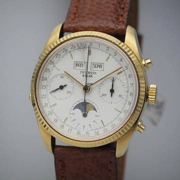  Theorein Kelek Vollkalender Moon Chronograph 1003 Valjoux 88 / 18k-Gold Box+Papiere </h1> 