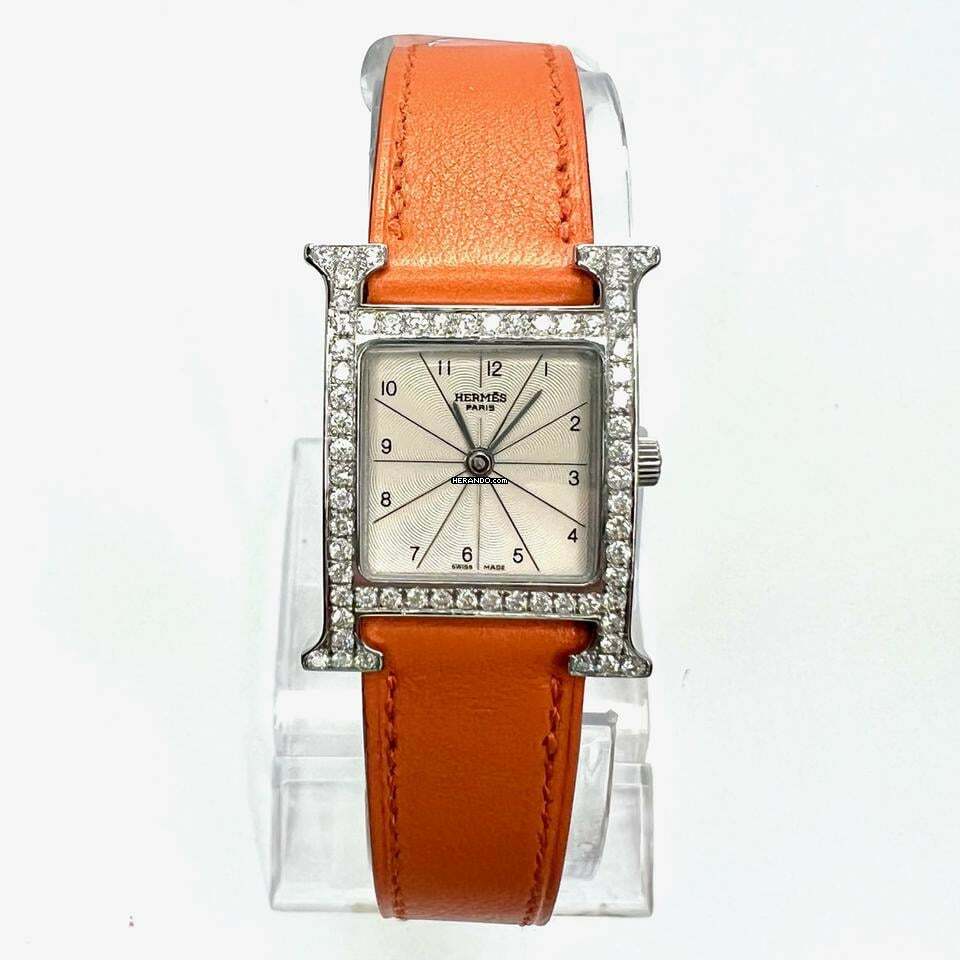 Hermès Heure H Steel Watch 0.91TCW DIAMOND Bezel </h1>