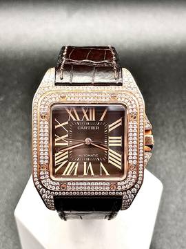  Cartier Santos 100 ROSEGOLD (XL Size) 18Kt Top Condition Box&papers </h1> 