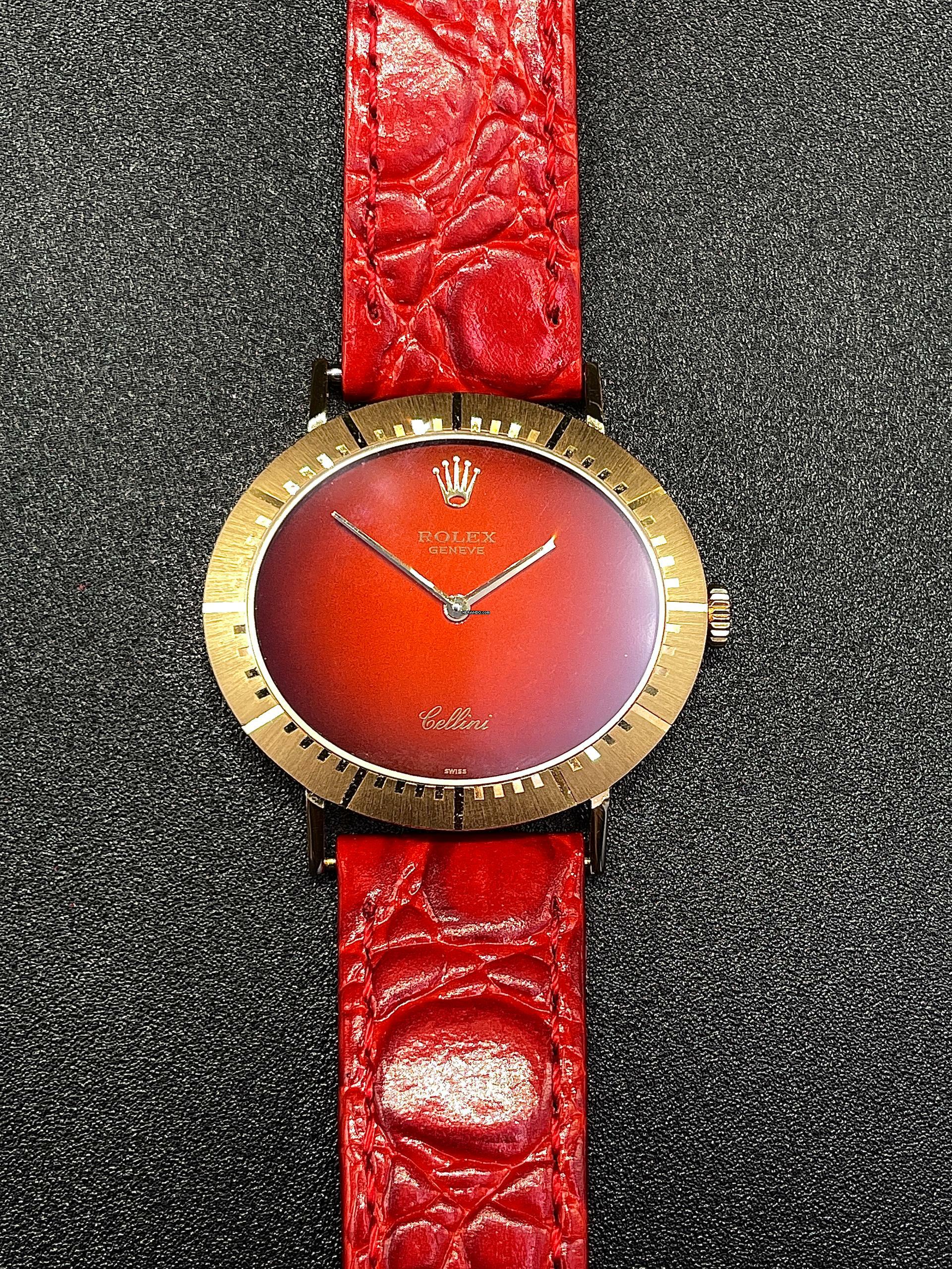 Rolex Cellini (bordaux) Coral Red 18Kt. Gold
