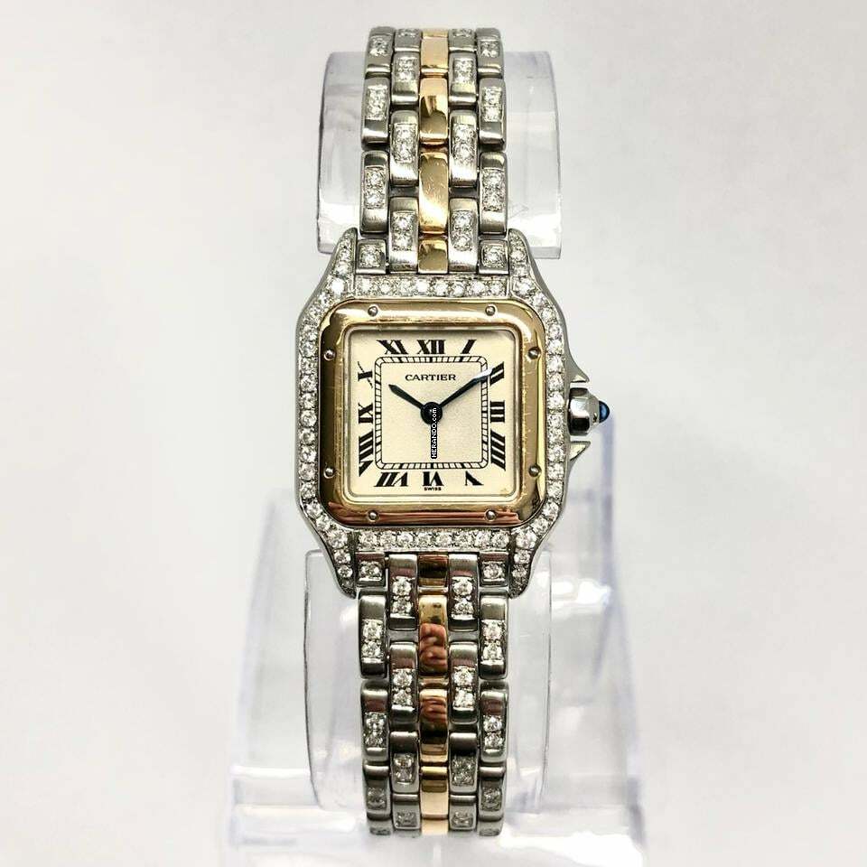 Cartier Panthère 23mm 1 Row Gold 2.10TCW Diamond Bezel/Bracelet Watch </h1>