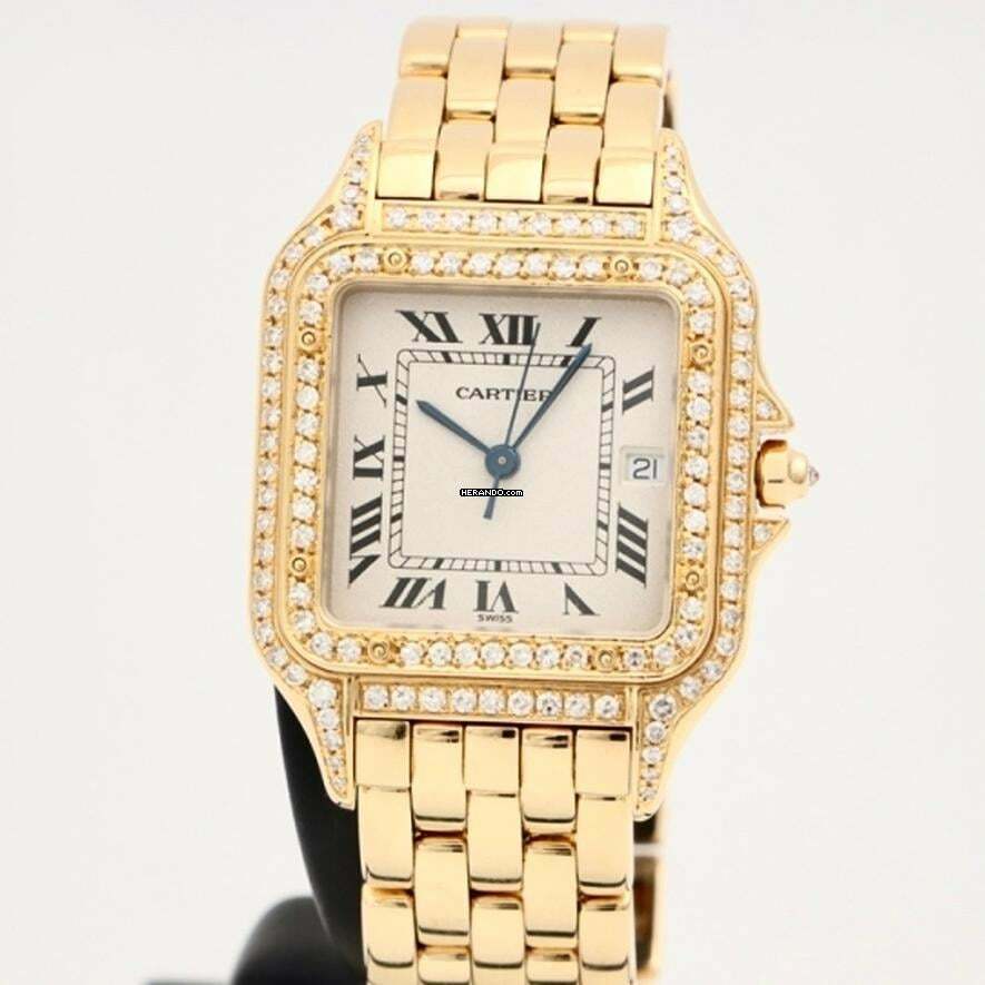 Cartier Panthère 27mm 18K Yellow Gold 1.3TCW Diamond Watch </h1>