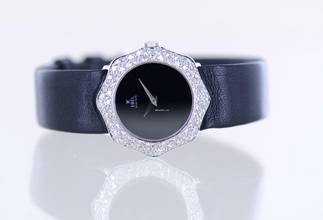 Thumbnail von Ebel 18K Whitegold Luxus Lady Onyx Dial Diamonds Schmuckuhr