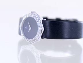 Thumbnail von Ebel 18K Whitegold Luxus Lady Onyx Dial Diamonds Schmuckuhr