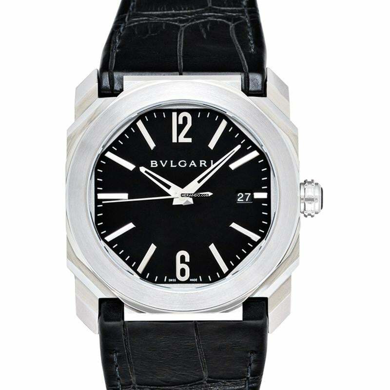 Bulgari Octo 102121 - Octo Automatic Black Dial Stainless Steel Men's Watch </h1>