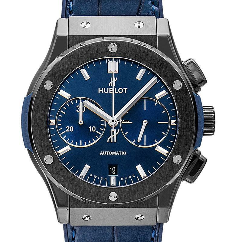 Hublot Classic Fusion 521.CM.7170.LR - Classic Fusion Ceramic Blue Chronograph Automatic Blue Dial Men's Watch </h1>