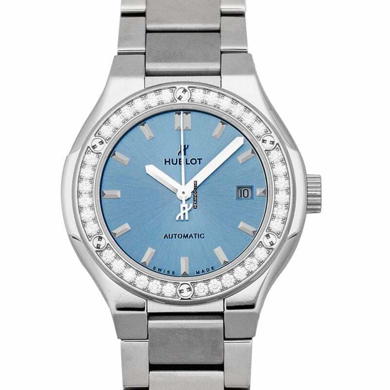 Hublot Classic Fusion 585.NX.891L.NX.1204 - Classic Fusion Titanium Light Blue Bracelet Automatic Blue Dial Diam </h1>