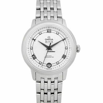  Omega De Ville Prestige 424.10.33.20.52.002 - De Ville Prestige Co-Axial 32.7 mm Silver Dial Diamonds Ladies Watch </h1> 