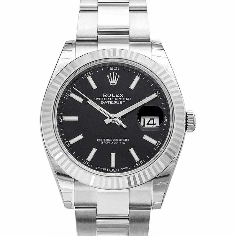 Rolex Datejust 41 126334 - Datejust 41 Stainless Steel Fluted / Oyster / Black </h1>