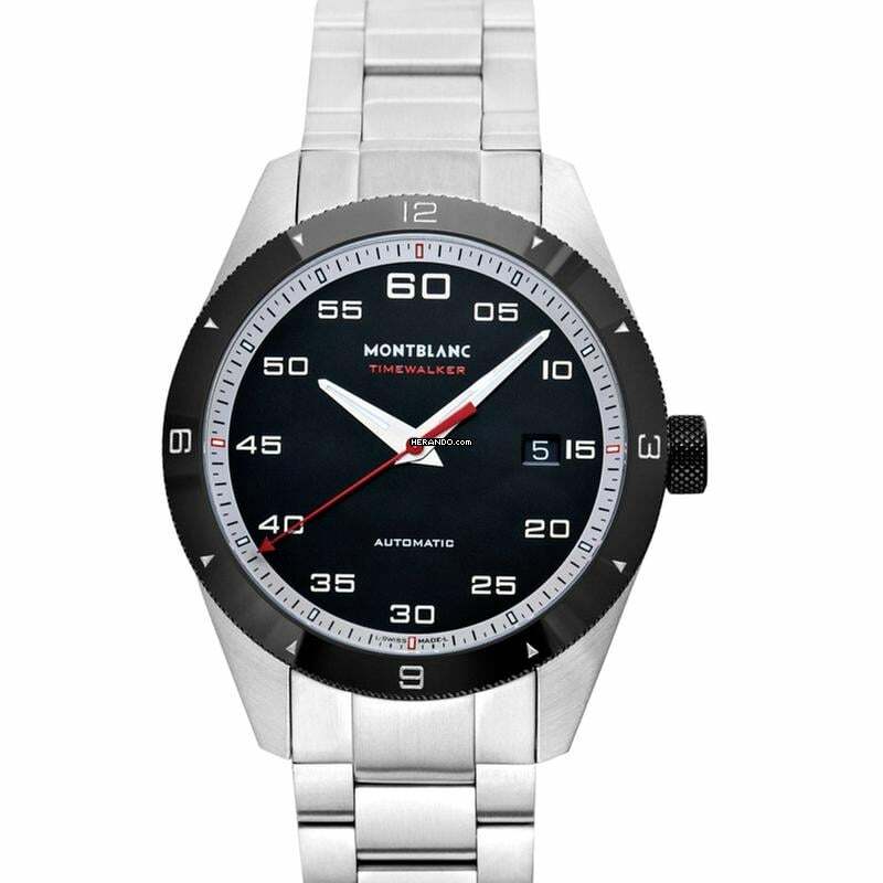 Montblanc Timewalker 116060 - TimeWalker Automatic Black Dial Stainless Steel Men's Watch </h1>