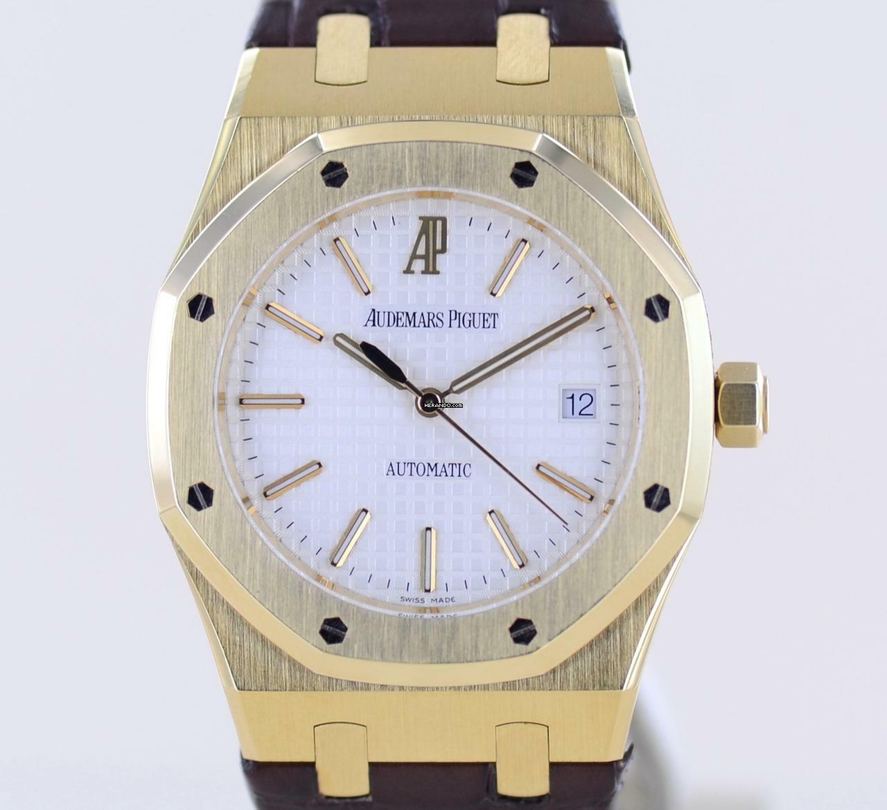 Audemars Piguet Royal Oak Selfwinding Automatic Date 18K Gelbgold 39mm 15300 white Dial rar </h1>
