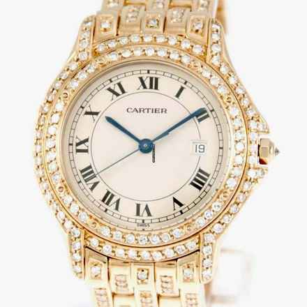  Cartier COUGER 27mm 18K Yellow Gold Diamond Watch </h1> 