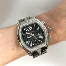 Thumbnail von Cartier Roadster Chronograph 2618 Automatic 42mm Steel ~2.5TCW Diamond Watch </h1>
