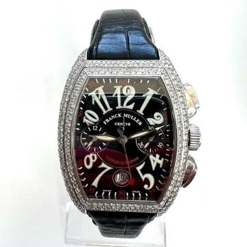  Franck Muller Conquistador Chronograph Automatic 35mm Steel 5.2TCW Diamond Watch </h1> 