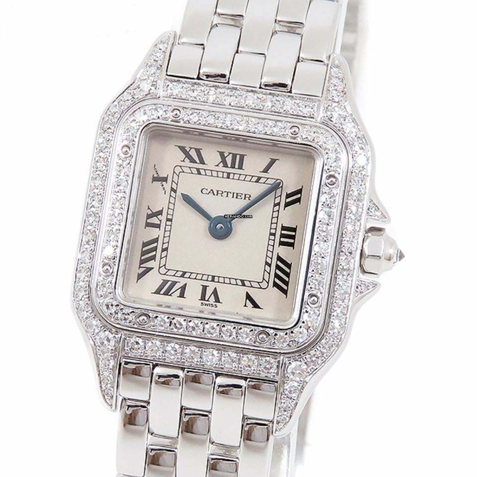 Cartier Panthère Quartz 23mm 18K White Gold ~1TCW DIAMOND Watch </h1>