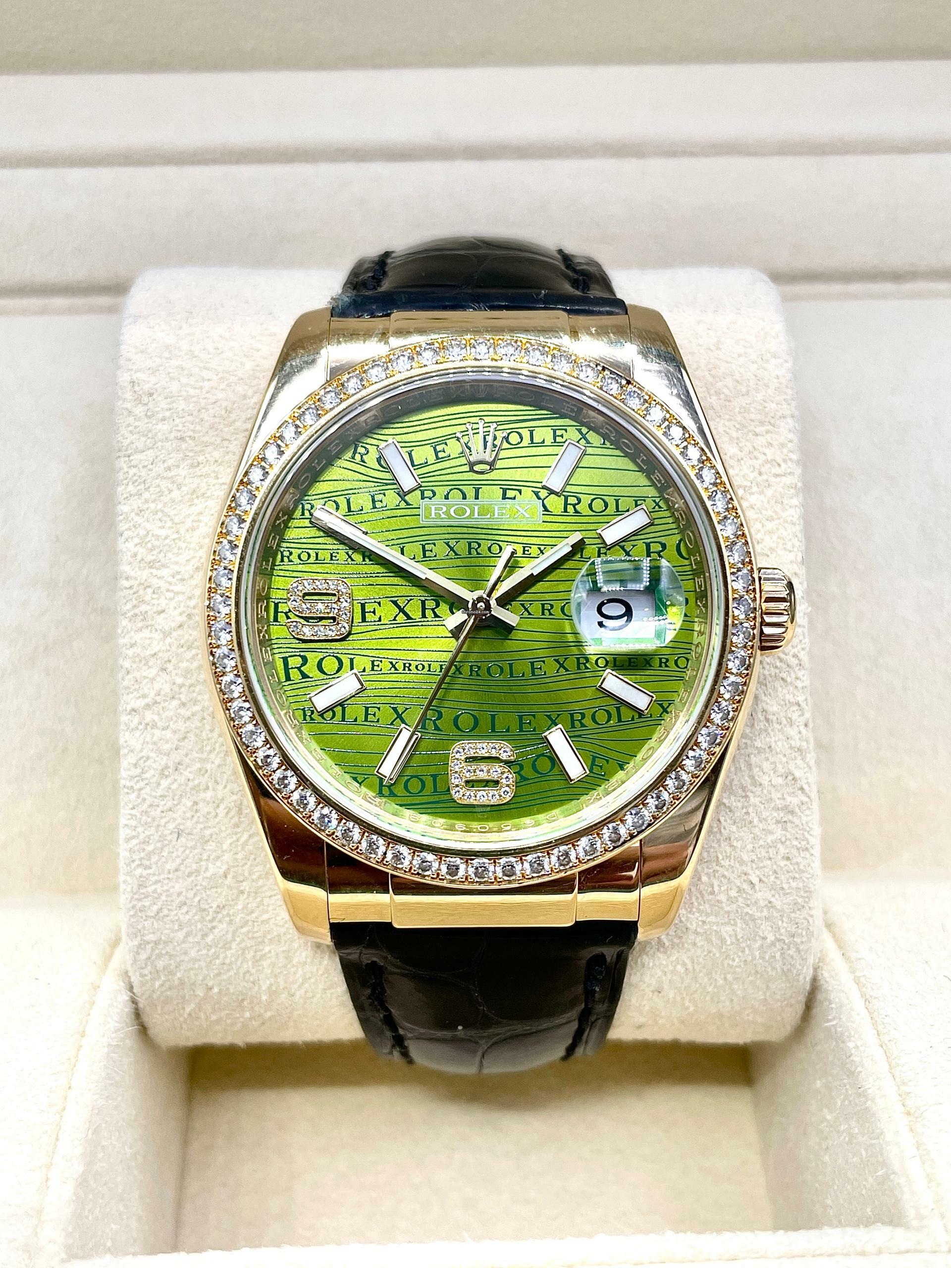 Rolex Datejust 36 Rare&special GREEN Diamond Dial all Original Factory Diamonds Box&Papers