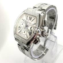 Thumbnail von Cartier Roadster Chronograph 2618 Automatic 42mm Steel DIAMOND Watch </h1>