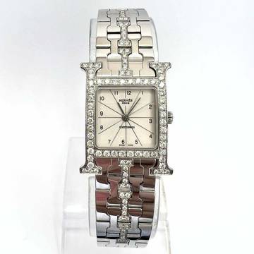  Hermès Heure H 25mm Steel ~1.45TCW DIAMOND Watch </h1> 