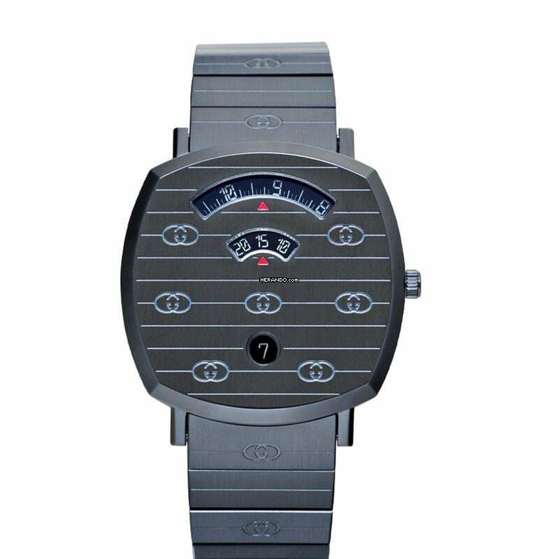 Gucci YA157429 - Grip Quartz Black Dial Stainless Steel Unisex Watch </h1>