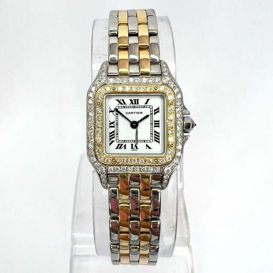 Cartier Panthère 23mm Quartz 2 Row Gold 0.90TCW DIAMOND Watch </h1>