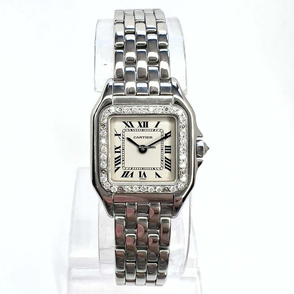 Cartier Panthère 23mm Quartz Steel 0.37TCW DIAMOND Watch </h1>