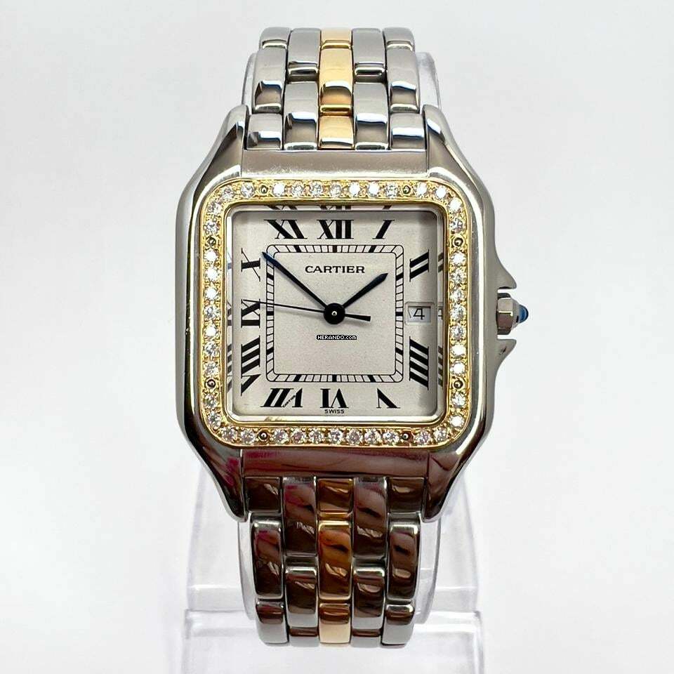 Cartier Panthère Quartz Jumbo 29mm 1 Row Gold 0.56TCW DIAMOND Watch </h1>