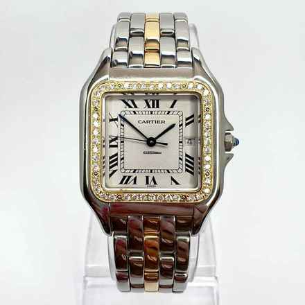  Cartier Panthère Quartz Jumbo 29mm 1 Row Gold 0.56TCW DIAMOND Watch </h1> 